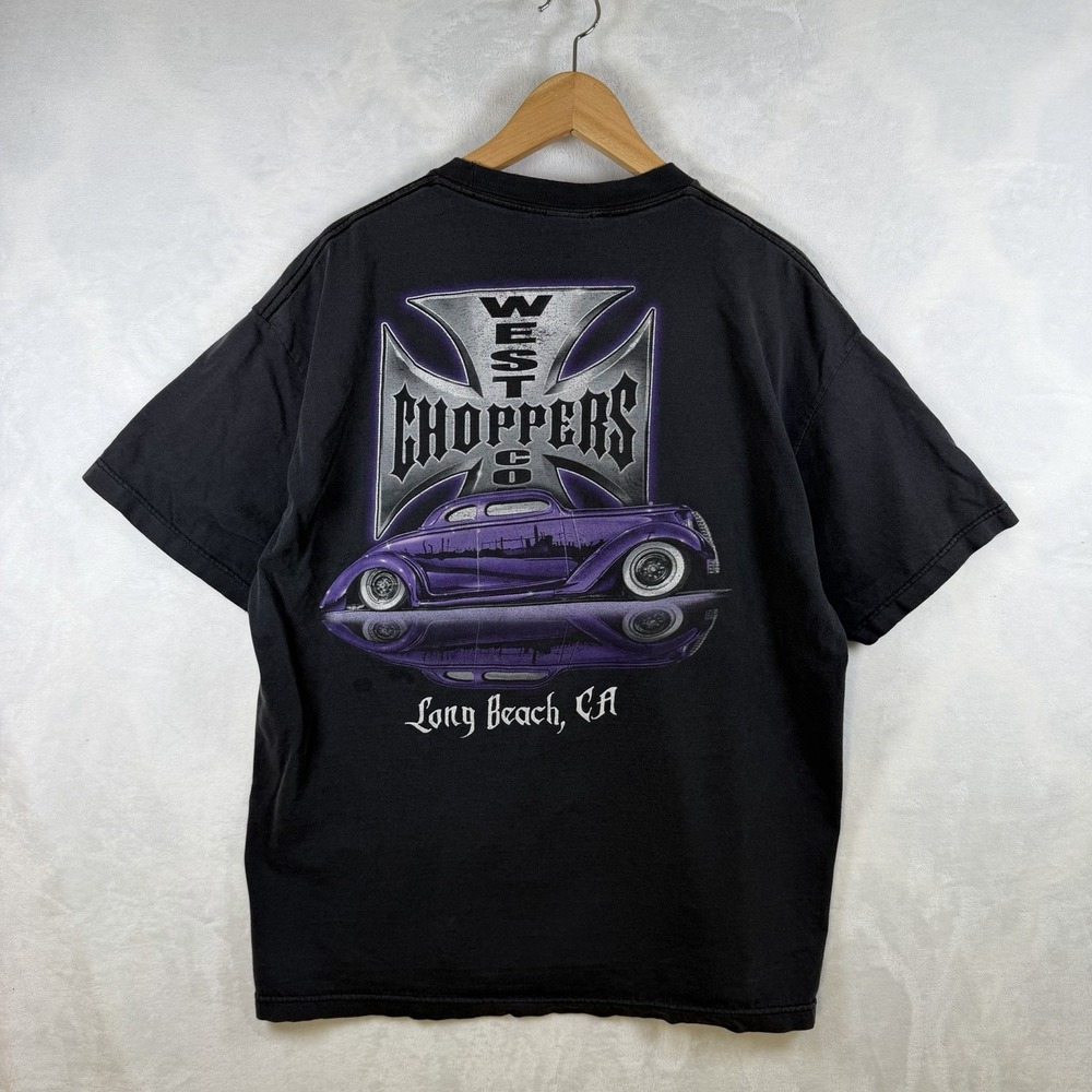 Vintage Jesse Who West Coast Choppers Purple Low Rider Shirt Faded Size XL